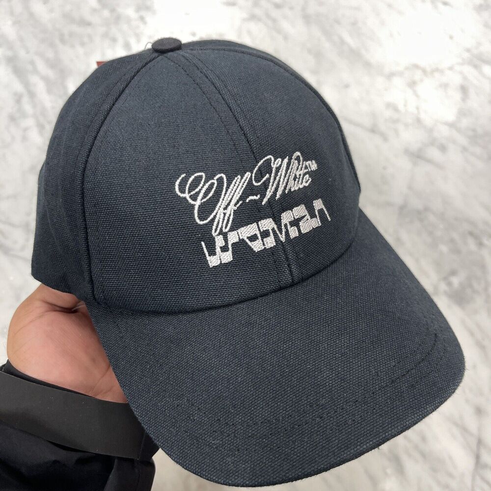 Off White Woman Logo Embroidered Cap Strapback Hat Black White Designer H1